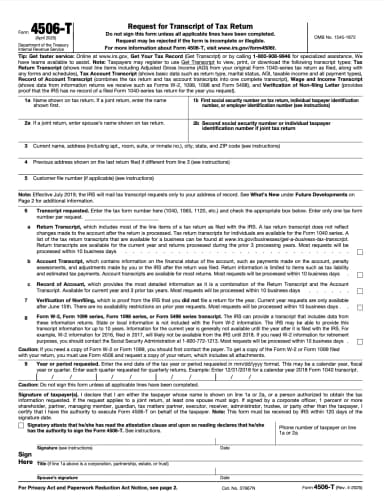 4506-T Form