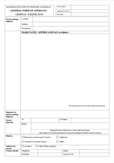 Form Affidavit