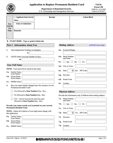 I-90 Form
