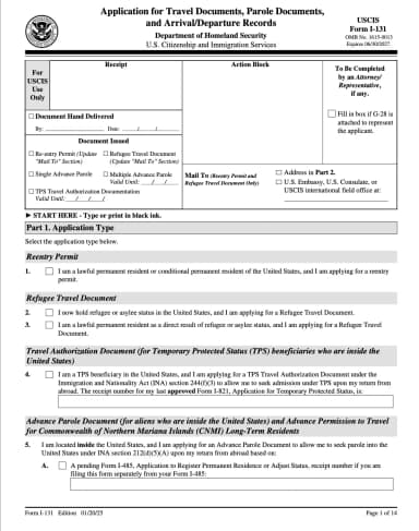 Form I-131