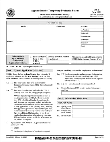 I-821 Form