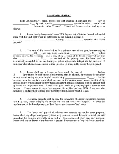 Rental Lease Agreement
