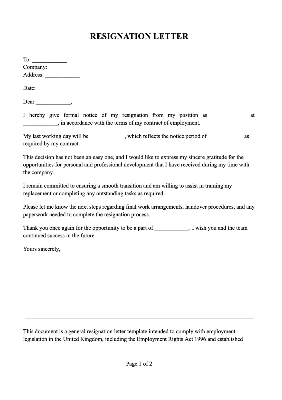 uk-resignation-letter-template